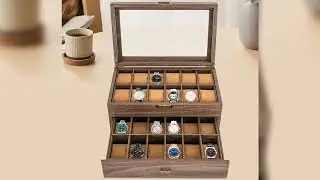 A must-have product!&nbsp;[Watch Box Organizer] 24 Compartment PU Leather Watch Jewelry Organizer - Gla