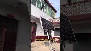 Solar Panels Ladder Lift for Solar PV System #solarsystem #solarinstaller #liftingsolution