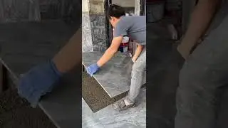 installing granite tiles on the terrace floor of the house #contruction #popular #tiles #floor