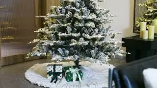Brief Overview of Glitzhome 7.5ft Pre-Lit Flocked Fir Artificial Christmas Tree