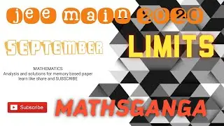#mathsganga #jee2020 #jee2021 LIMITS questions from jee main September sessions