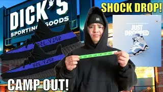 DSG CAMP OUT FOR YEEZY 350 V2 DAZZLING BLUE & UNC JORDAN 6 SHOCK DROP!