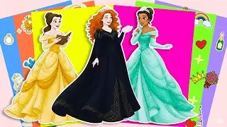 DISNEY PRINCESS STICKER BOOK MAKEOVER | FUN ACTIVITIES WITH CINDERELLA, BELLE, SNOW WHITE & ARIEL!