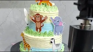 Cook With Kitty is live jungle theme cake customisation in 1 kg cake / cheese cake 🍰🎂😋