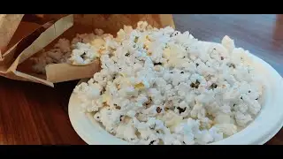 How to make popcorn with paper bag, 2min microwave recipe, low calories, weight loss snack