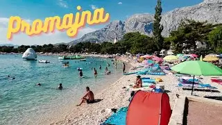 Promajna - plaza - pogled sa setnice i mora - Makarska rivijera