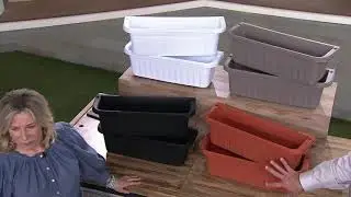 Set of 2 Large Adjustable Deck & Railing Planters on QVC