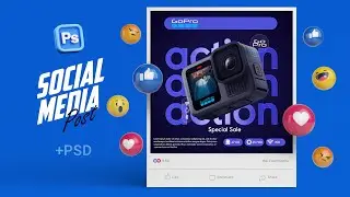 Design a Stunning GoPro Social Media Post in Photoshop | Free PSD & Images Included