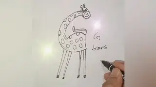 How to Draw a Giraffe step by step.Giraffe drawing easy. Easy Giraf drawing for kids and beginners. 