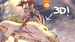 How I made an INSANE 2D Style Dragon Animation.. in Blender!
