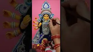 Maa Durga Idol Making at Home|Easy Clay Murti Step by Step|Durga Puja 2025 Special#shortsfeed#status