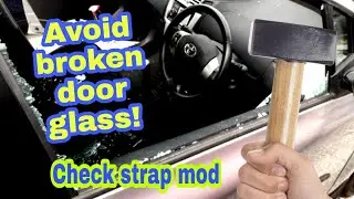 Toyota Corolla door check strap mod. Avoid broken door glass!
