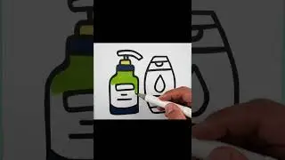 How to draw shampoo in easy steps for kids. Drawing and coloring for kids. shorts#