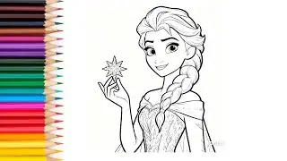 Как легко нарисовать Эльзу из мультфильма &laquo;Холодное сердце&raquo; для детей и малышей