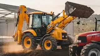 JCB 3DX Loading Pond Mud in Tractor and Driver having Fun with Tractor | Jcb video