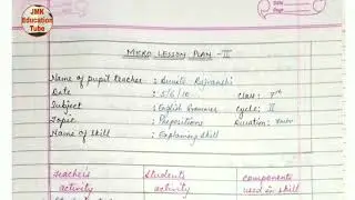 Explaining skill micro teaching lesson plan , preposition. Class-7 b.ed btc d.el.ed with pdf