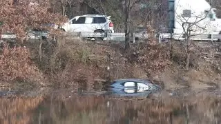 Car careens into Passaic River during 3-car crash in Nutley