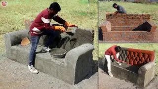 Cement Sofa Making - Amazing Creativity #cement #sofa #making
