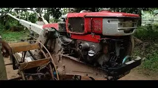 LandMaster / Rotary and wheel install. / kubota /Hand Tractor work in paddy field.