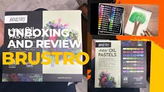 BRUSTRO oil pastels color 😍😍 unboxing video and review | Oil pastels drawing