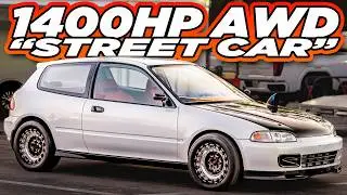 Frustrate's 1400HP AWD Civic Driven by his Wife! (TRC Night Meet 2026)