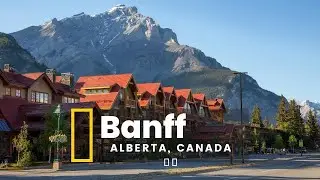 Banff Town Walk, 4K 🇨🇦 - Walking in Banff #banffcanada
