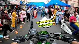 Amazing Girls Reaction On A Superbike z1000!!😍 Fight On Road🤬