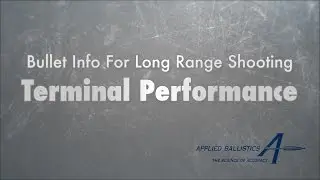 Bullet Info For Long Range Shooting - Terminal Performance