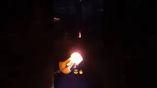Wood rocket stove forge in action #wood #fire #forge #rocket #stove #metal