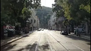 An urban transport journey by tram through city central Prague, Czech Republic, Europe  - slow TV