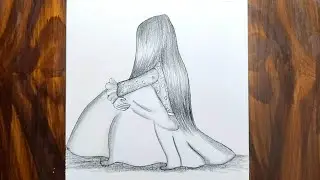 How To Draw a Lonely Girl Sketch Step By Step [Tutorial ] | Easy Girl Drawing emotional Shine