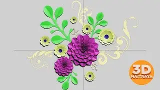 Easy 3D Modeling quick Tutorial | 3D flower design | paper flower effect # Part 2 | floral design