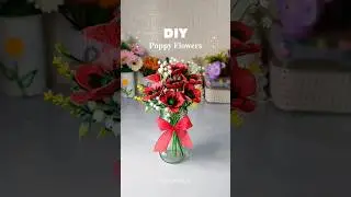 DIY Egg Tray Poppy's | Flowers making ideas ✨#diy #flowermaking #shorts