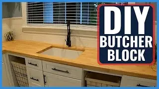 DIY Laundry Room Makeover: Adding a Butcher Block Countertop and Tile Backsplash
