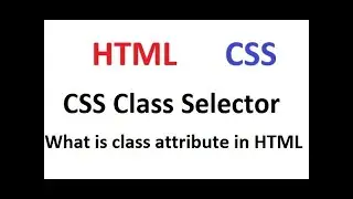 CSS Class selector | class selector in CSS3