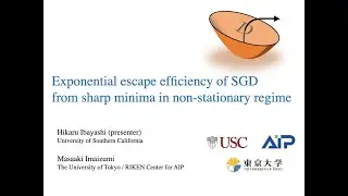 Exponential escape efficiency of SGD from sharp minima in non-stationary regime by Hikaru Ibayashi