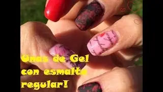 Uñas de Gel SensatioNail con Esmalte regular y Tatuajes de uñas!