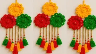Easy Woolen Flower Wall Hanging Craft | Woolen Thread Craft Ideas | Woolen Wall...