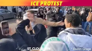 Протест иммиграционной и таможенной службы США в Сент-Клауде, штат Миннесота.