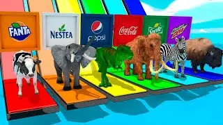 Choose The Right Drink With Cheeta | Lion | Dianosaur | Cow | Wild Animals Passing Mission Games