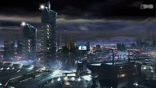 City Rain at Night | Anime Thunder Storm Calming Ambience to Fall Asleep Fast