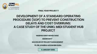 SOP to Prevent Construction Delays & Cost Overruns | UniKL MIDI Student Hub (FYP 1-PPB49804)