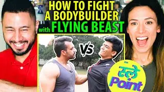 SLAYY POINT | How To Fight a Bodybuilder Ft Flying Beast | Reaction with Megan Le | Jaby Koay