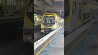 Sydney AirportLink train at Circular Quay Train station in Sydney, Australia.