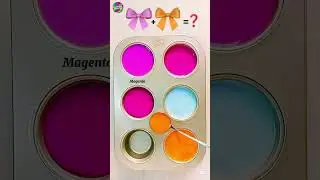 🎨 Color Palette / Magenta + Baby Blue + Orange | Sunset Candy Pop#colormixing#colormix#artshorts