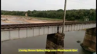 Leaving Shoranur Junction and crossing Bharathapuzha Bridge