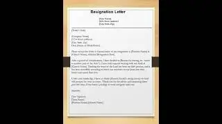 Resignation letter template slide for powerpoint