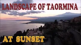 LANDSCAPE OF TAORMINA AT SUNSET.