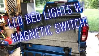 LED Light Strips Installed in Truck Bed W/Proximity Switch in Tailgate.