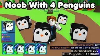 Noob With 4 Penguin! New Rarest Toy Pet! Everyone Shocked! - Bubble Gum Simulator
